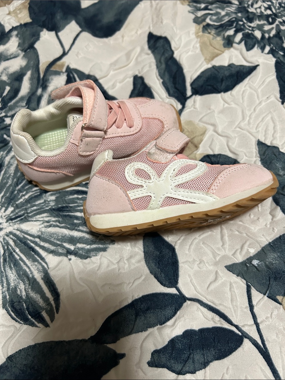 Girls' Pink Velcro Sneakers - Picture 2 of 2
